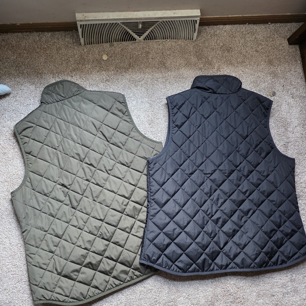 Quilted Green and Black Vests - Picture 2 of 6